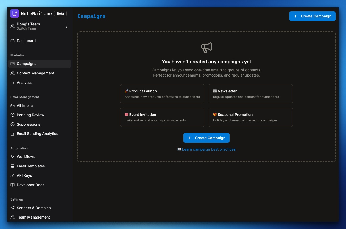 NoteMail.me product screenshot