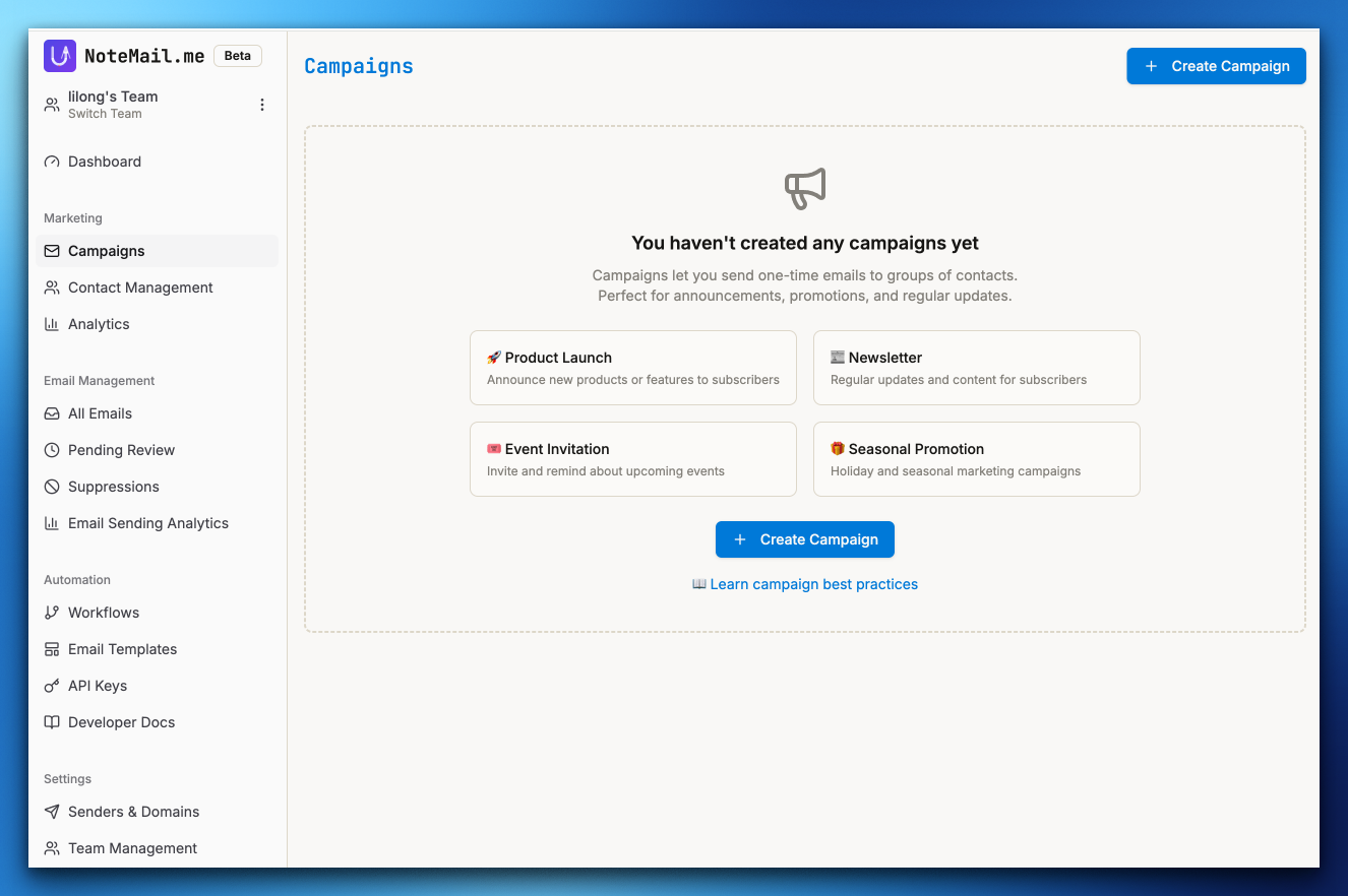 NoteMail.me product screenshot